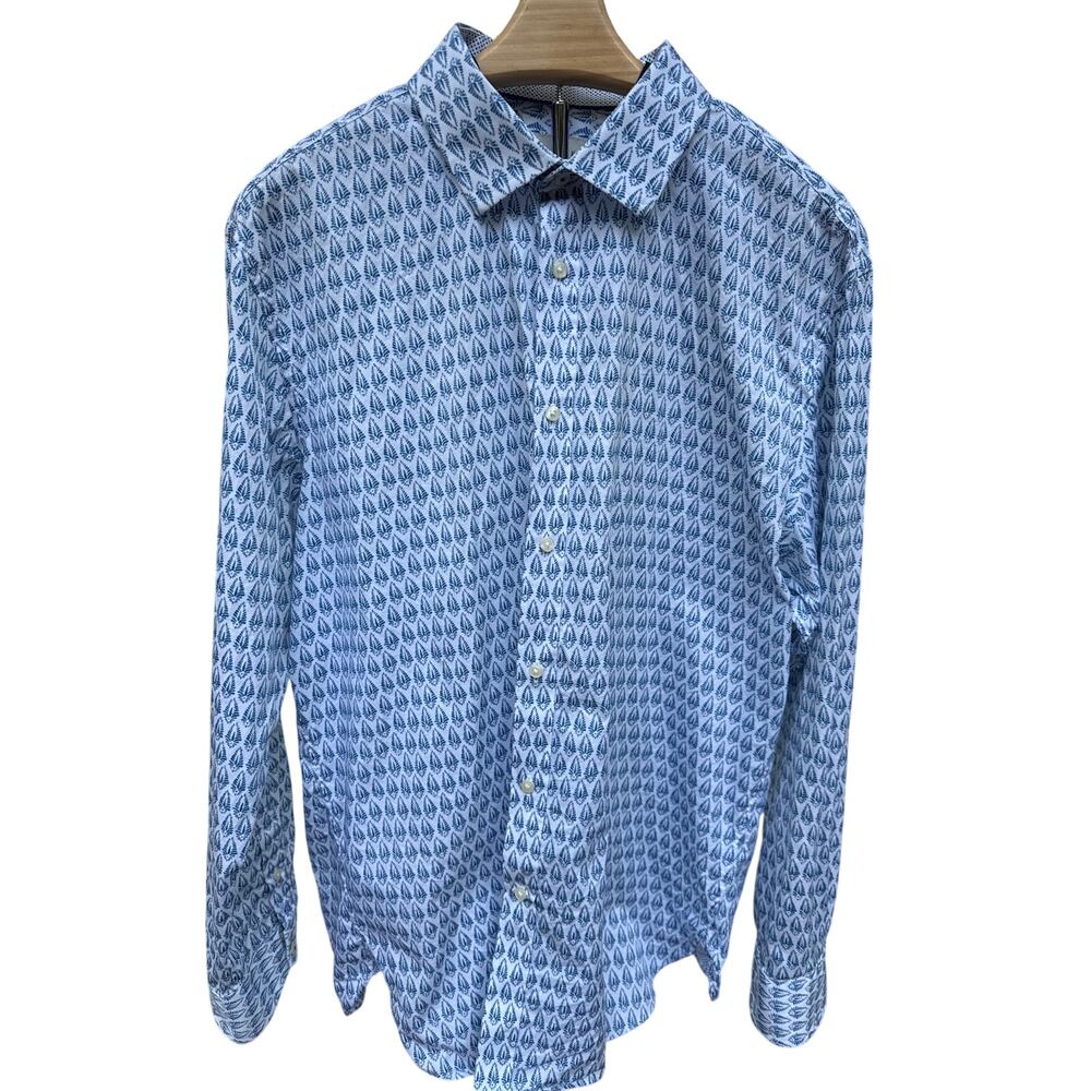 Ted Baker, Men's Button Up, Blue, Size 17, 34/36